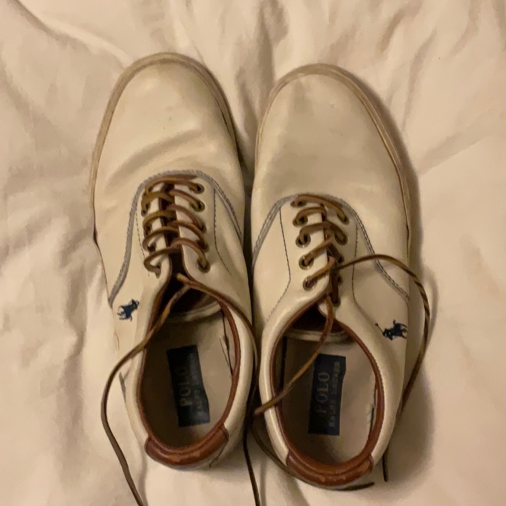 Ralp Lauren Polo White Leather Shoes